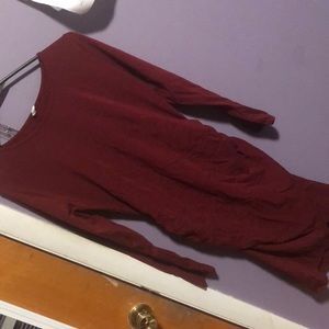 Long sleeved burgundy dress